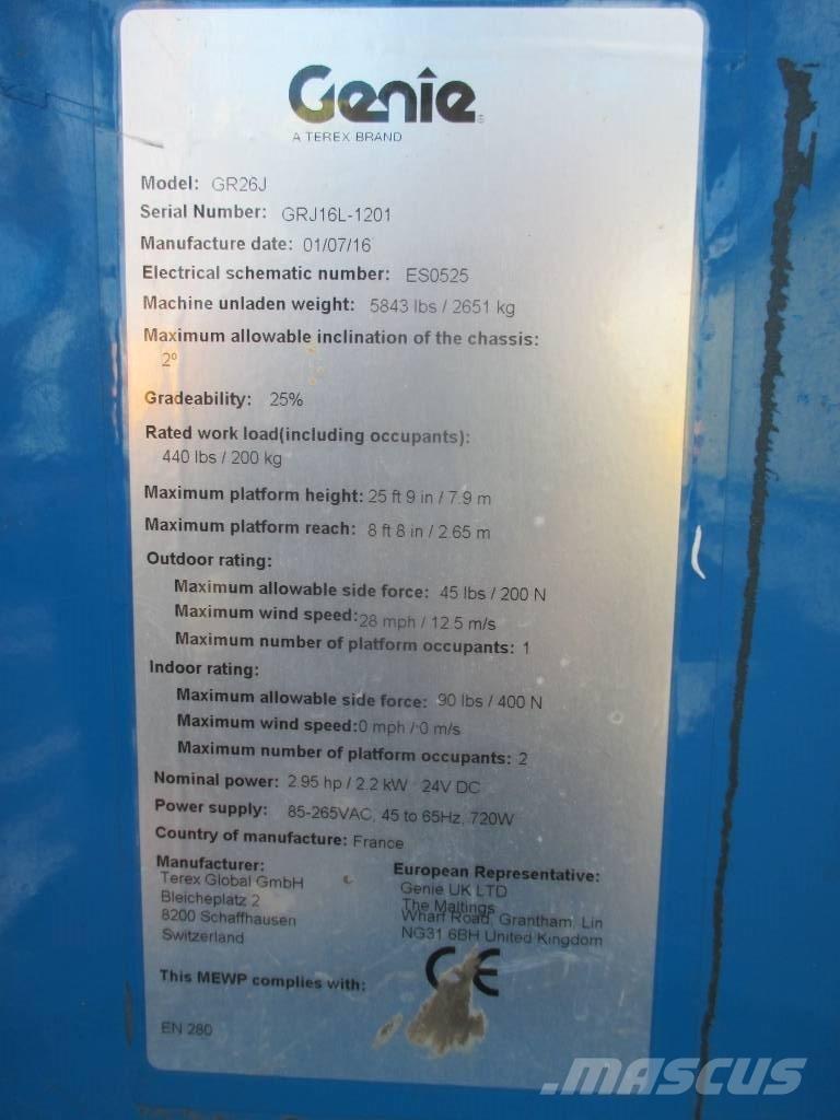 Genie GR 26 J Used Personnel lifts and access elevators