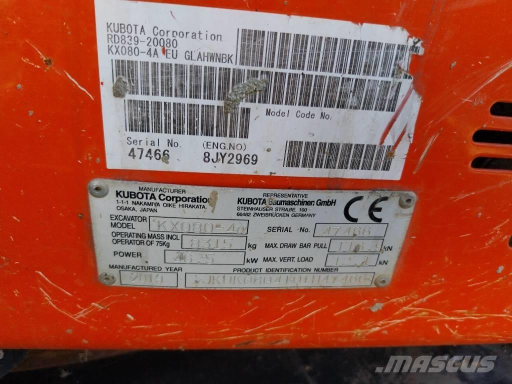 Kubota KX 080-4 Mini excavators  7t - 12t