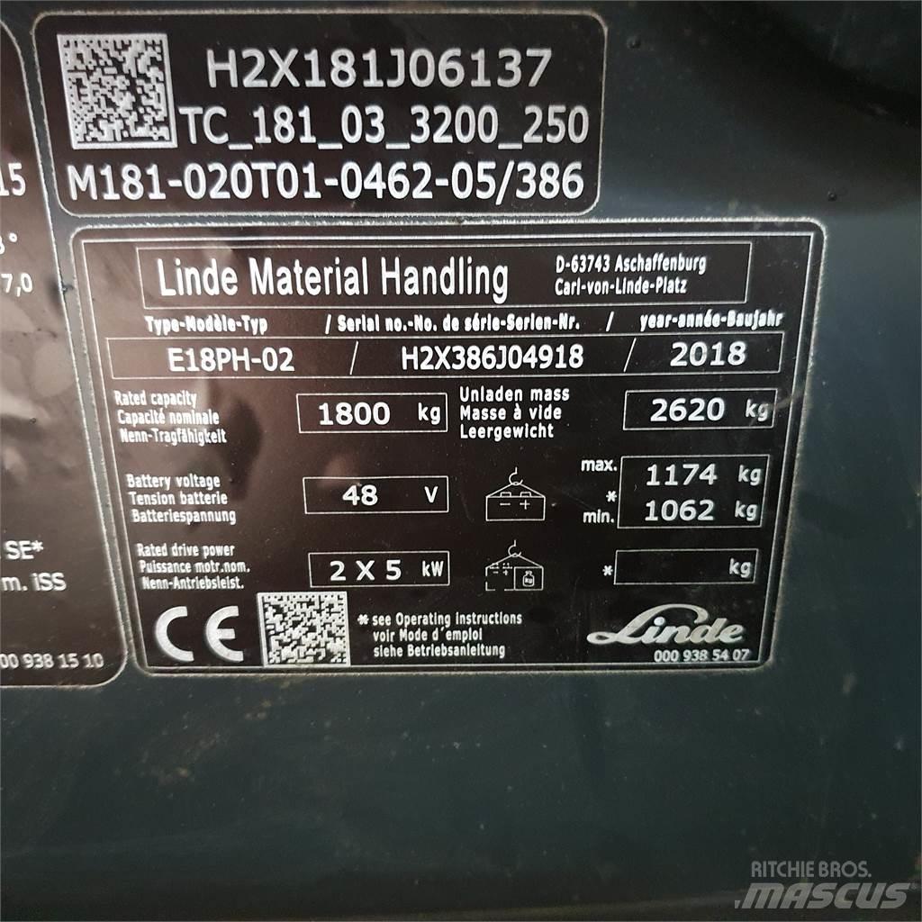 Linde E18PH Electric forklift trucks