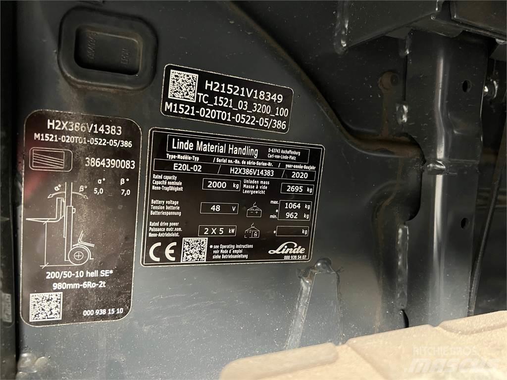 Linde E20L-02 Electric forklift trucks
