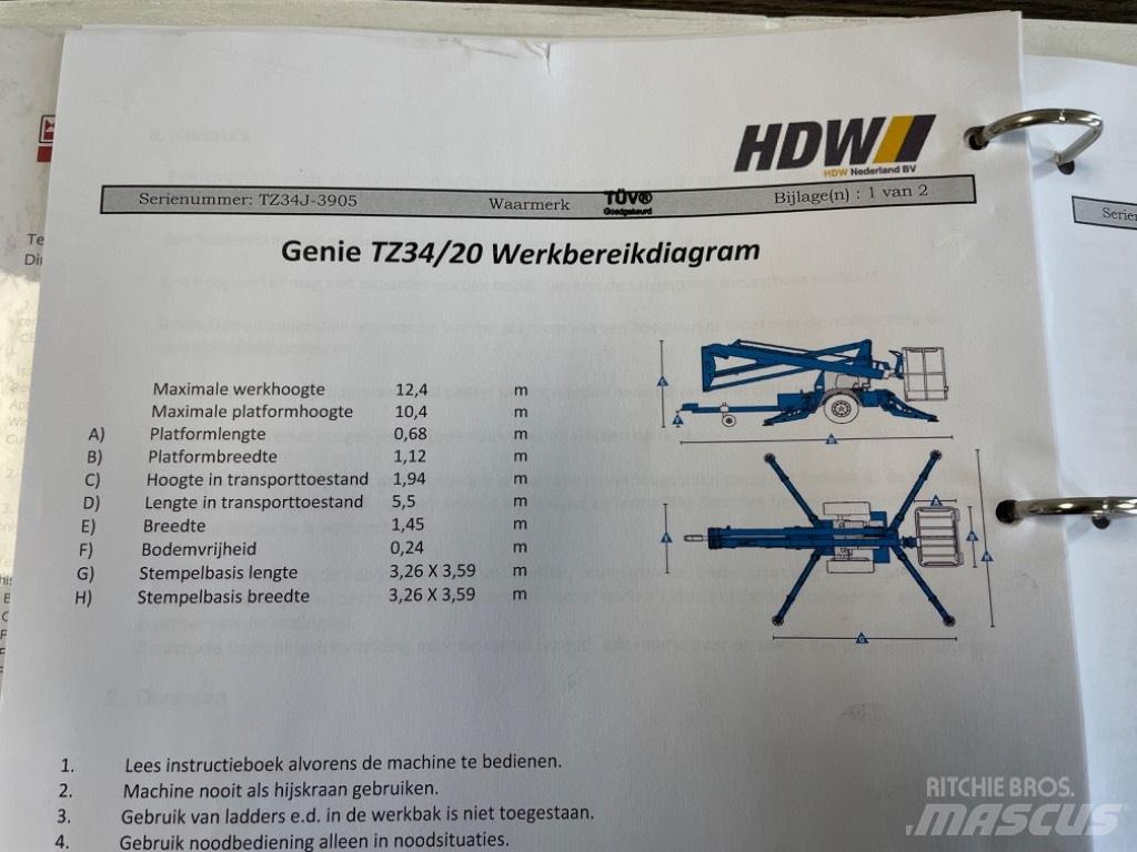 Genie TZ 34/20 Trailer mounted platforms
