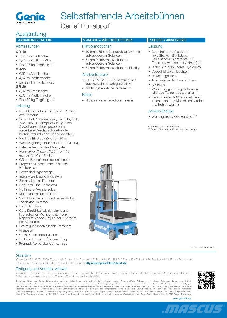Genie GR-20 Used Personnel lifts and access elevators