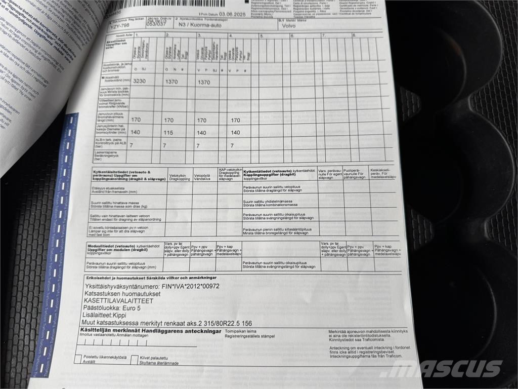 Volvo FMX 8x4 Tipper trucks