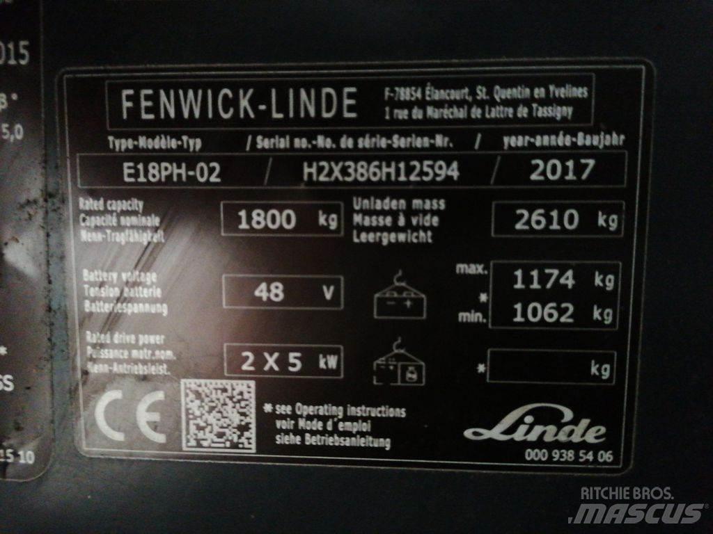 Linde E18PH Electric forklift trucks