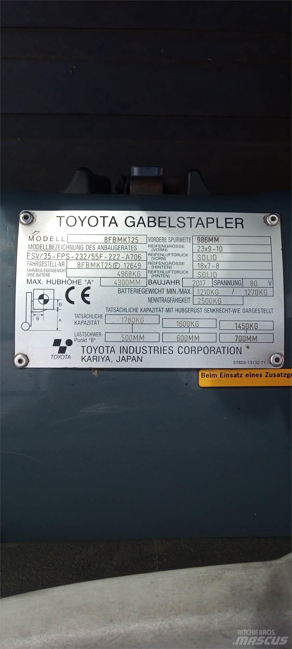 Toyota 8FBMKT25 Electric forklift trucks