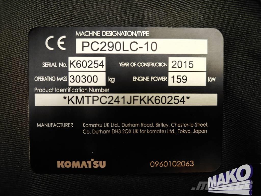 Komatsu PC 290 LC-10 Crawler excavators