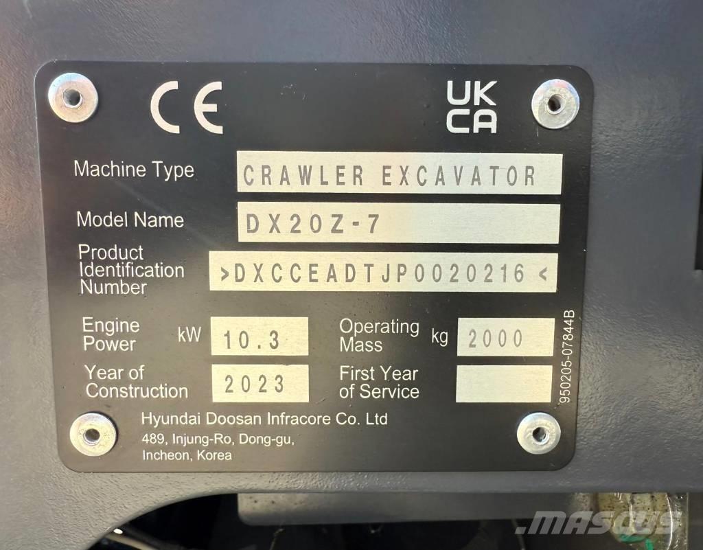 Doosan DX 20 Z-7 Mini excavators < 7t (Mini diggers)