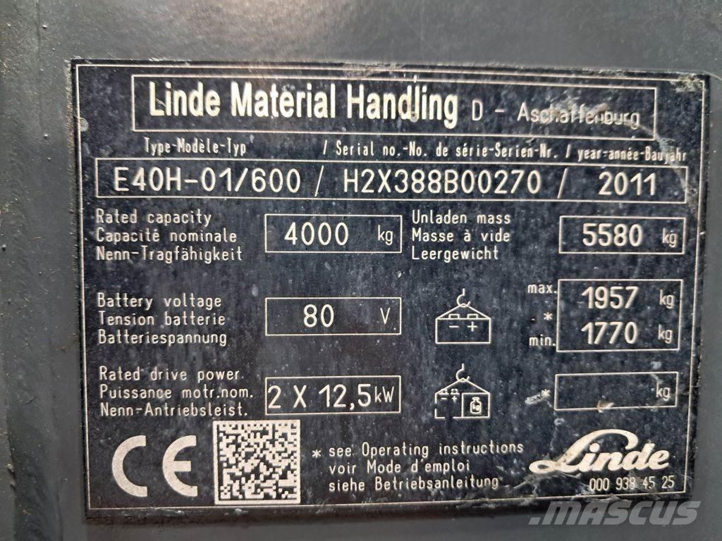 Linde E40H-01/600 Electric forklift trucks