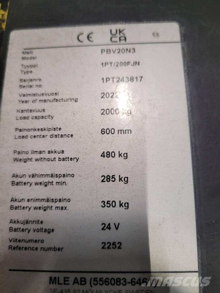 Mitsubishi PBV 20 N3 Low lift with platform