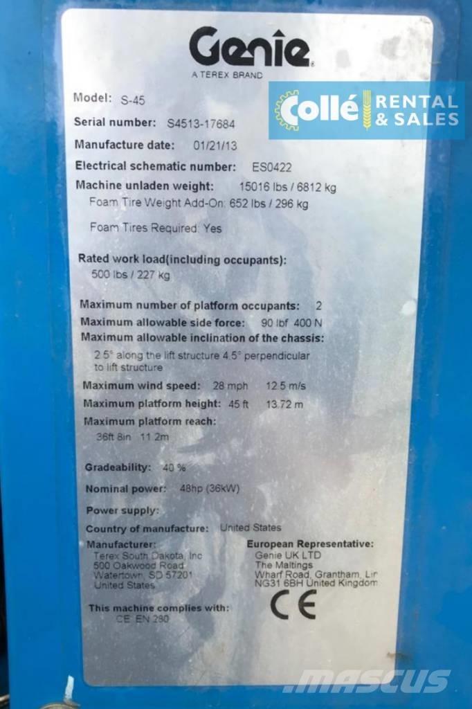 Genie S-45 | 2013 Telescopic boom lifts