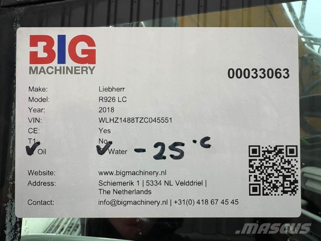 Liebherr R926 LC Crawler excavators