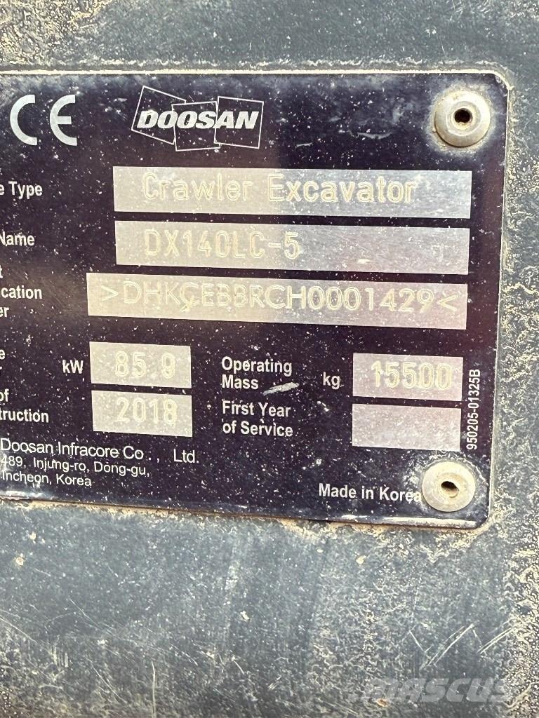 Doosan DX 140 LC Crawler excavators