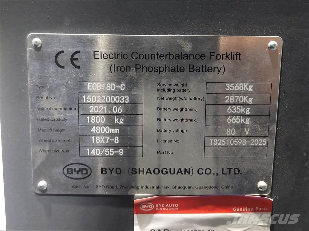 BYD ECB18DC Electric forklift trucks