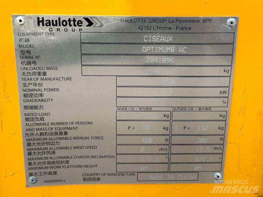Haulotte OPTIMUM 8 Scissor lifts