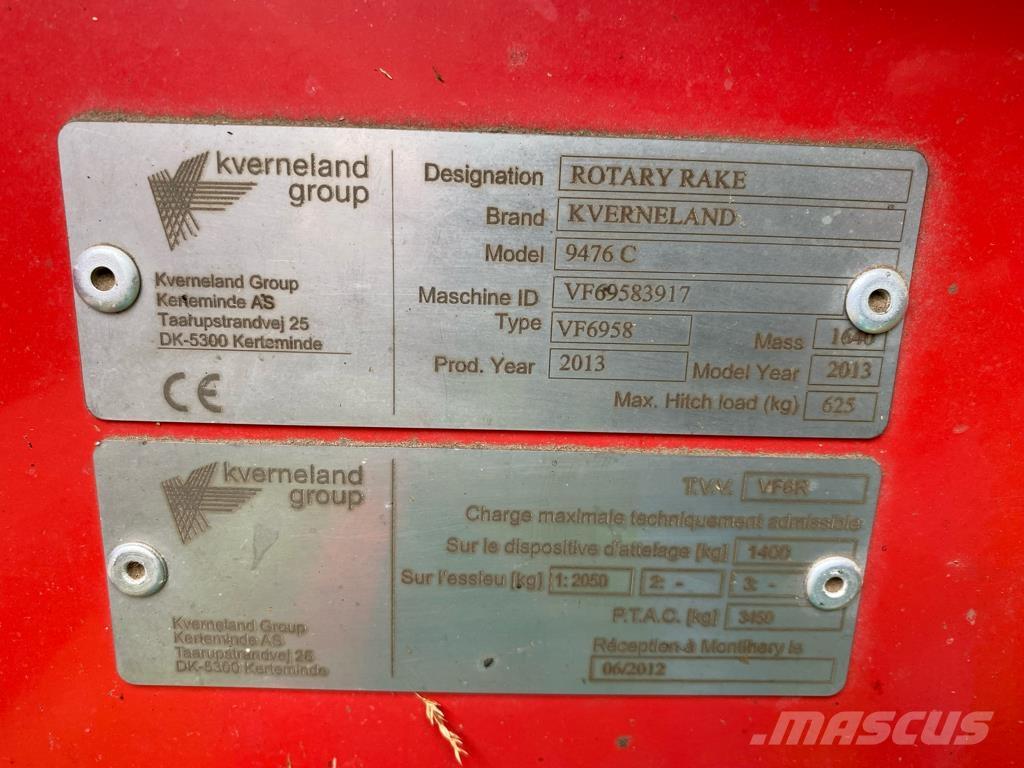 Kverneland 9476 c Windrowers