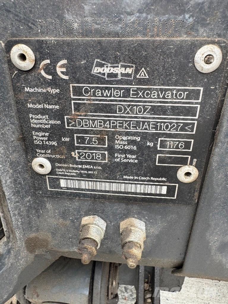 Doosan DX 10 Z Mini excavators < 7t (Mini diggers)