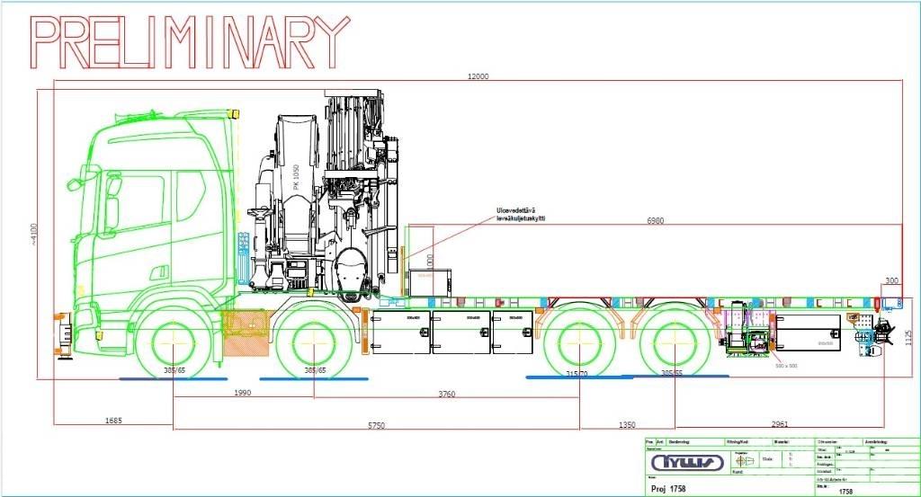 Scania R 590 Truck mounted cranes