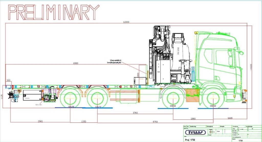 Scania R 590 Truck mounted cranes