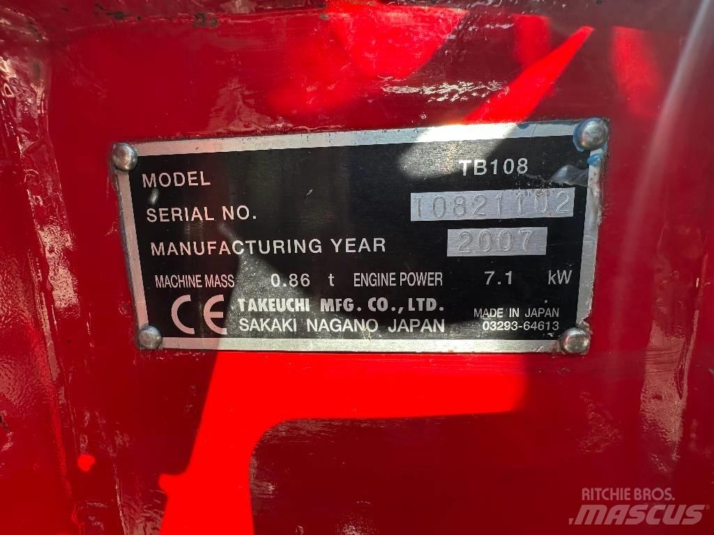 Takeuchi TB 108 Mini excavators < 7t (Mini diggers)
