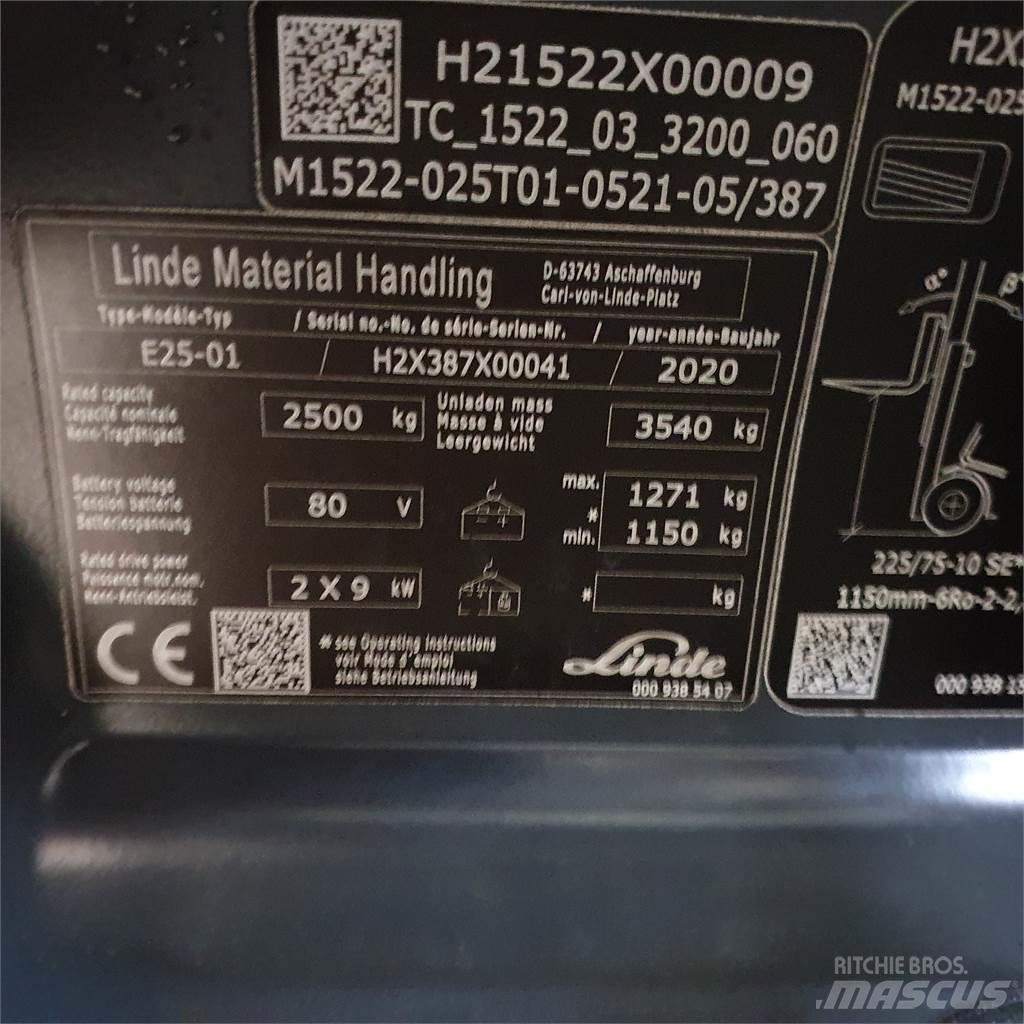 Linde E25 Electric forklift trucks