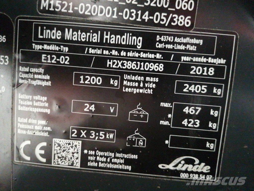 Linde E12-02 Electric forklift trucks