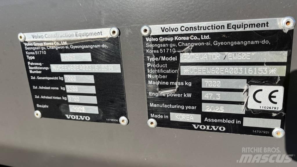 Volvo EW60E Wheeled excavators