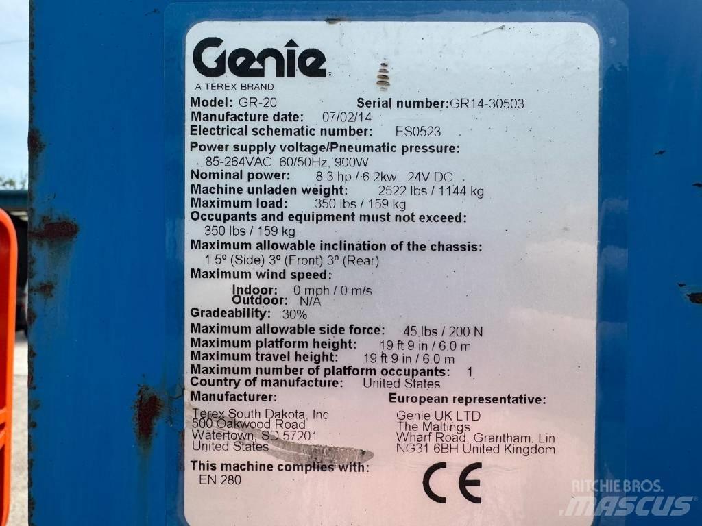 Genie GR 20 Used Personnel lifts and access elevators