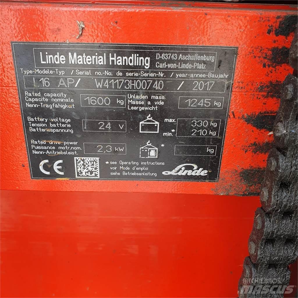 Linde L16AP Pedestrian stacker