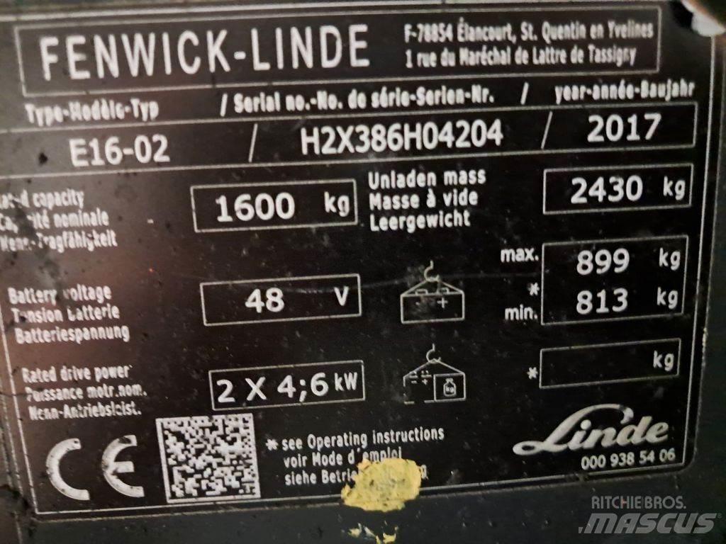 Linde E16-02 Electric forklift trucks