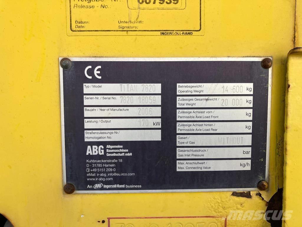 Volvo ABG 7820 Asphalt pavers