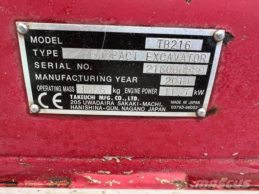 Takeuchi TB 216 Mini excavators < 7t (Mini diggers)