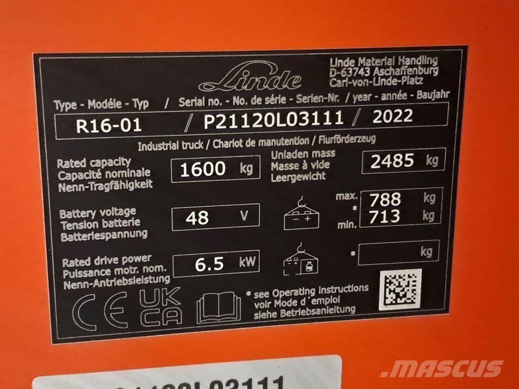 Linde R16-01 Reach truck