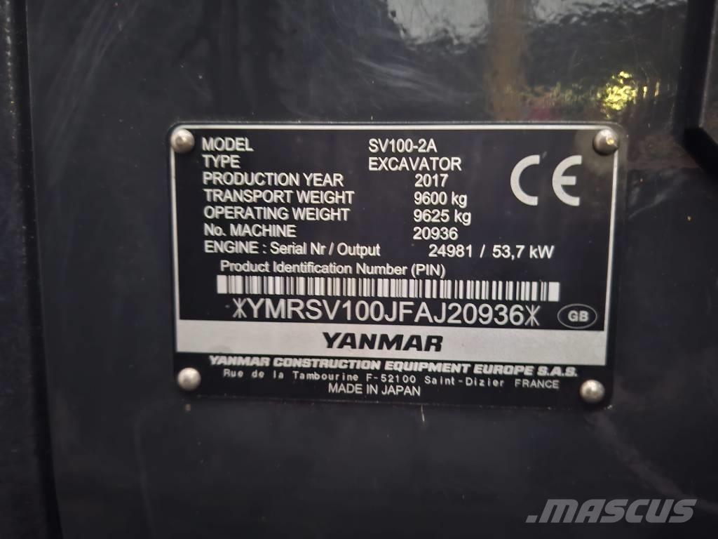Yanmar SV 100-2A Mini excavators  7t - 12t