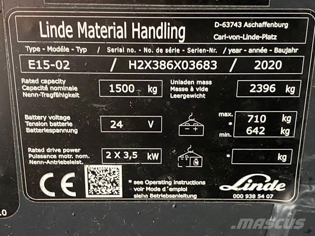 Linde E15-02 Electric forklift trucks