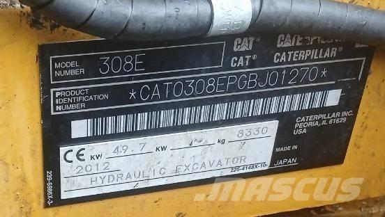 CAT 308 E CR Mini excavators  7t - 12t