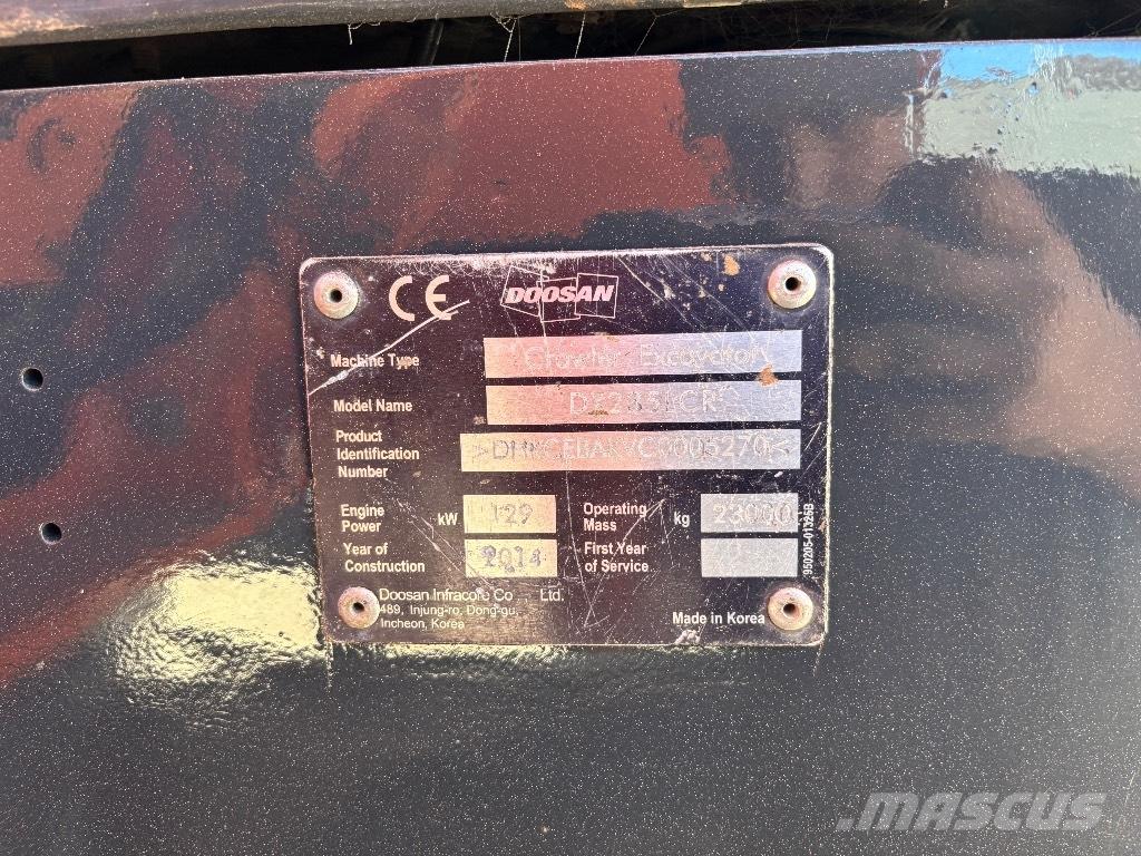 Doosan DX 235 LCR Crawler excavators