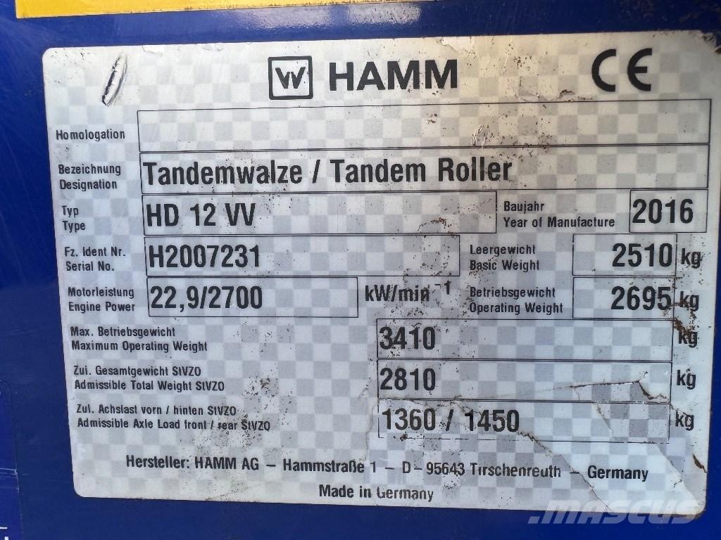 Hamm HD 12 VV Twin drum rollers