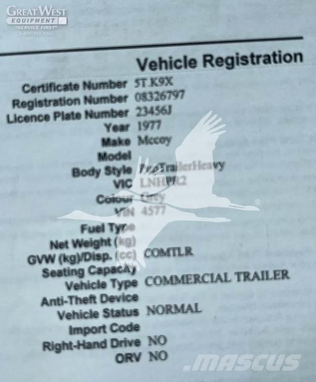  MCCOY Tipper semi-trailers