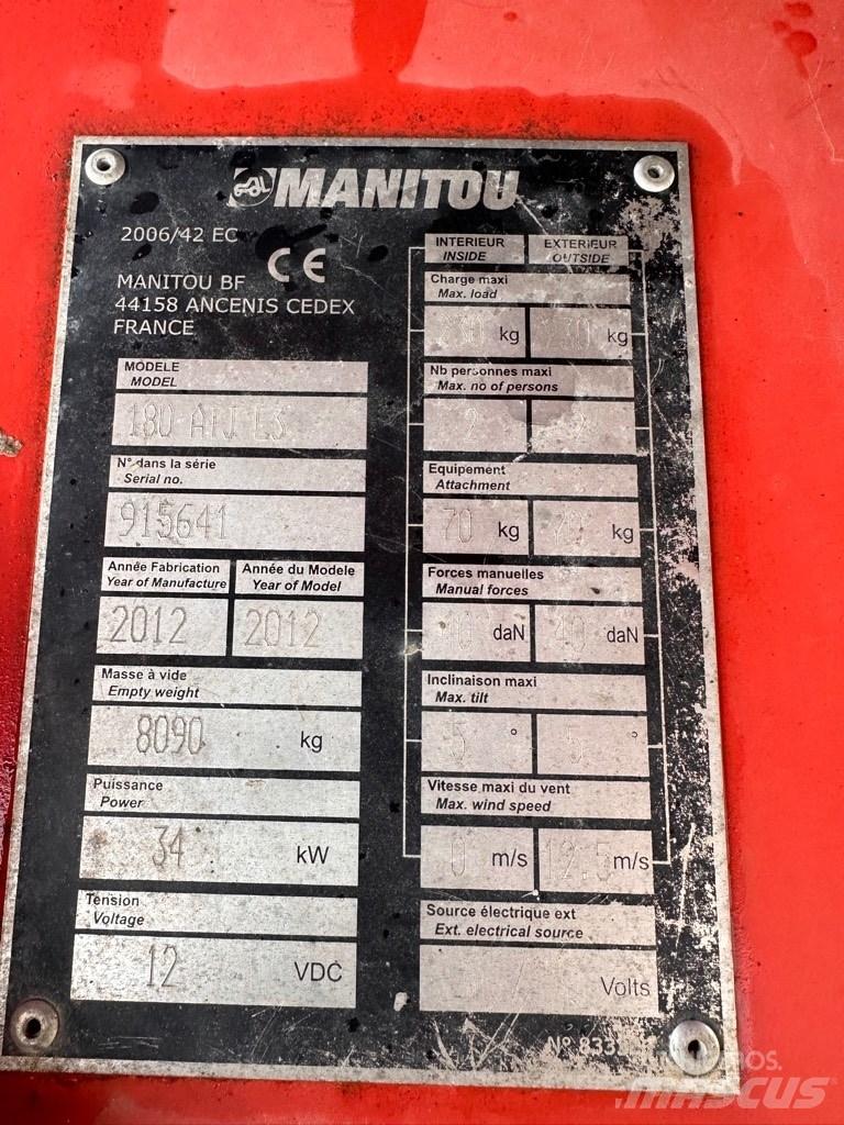 Manitou ATJ180 Articulated boom lifts