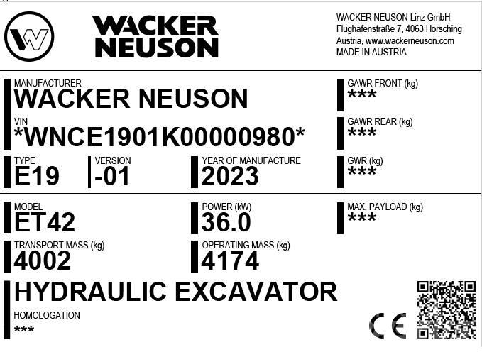 Wacker Neuson ET42 Crawler excavators