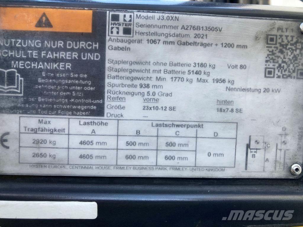 Hyster J 3.0 XN Electric forklift trucks