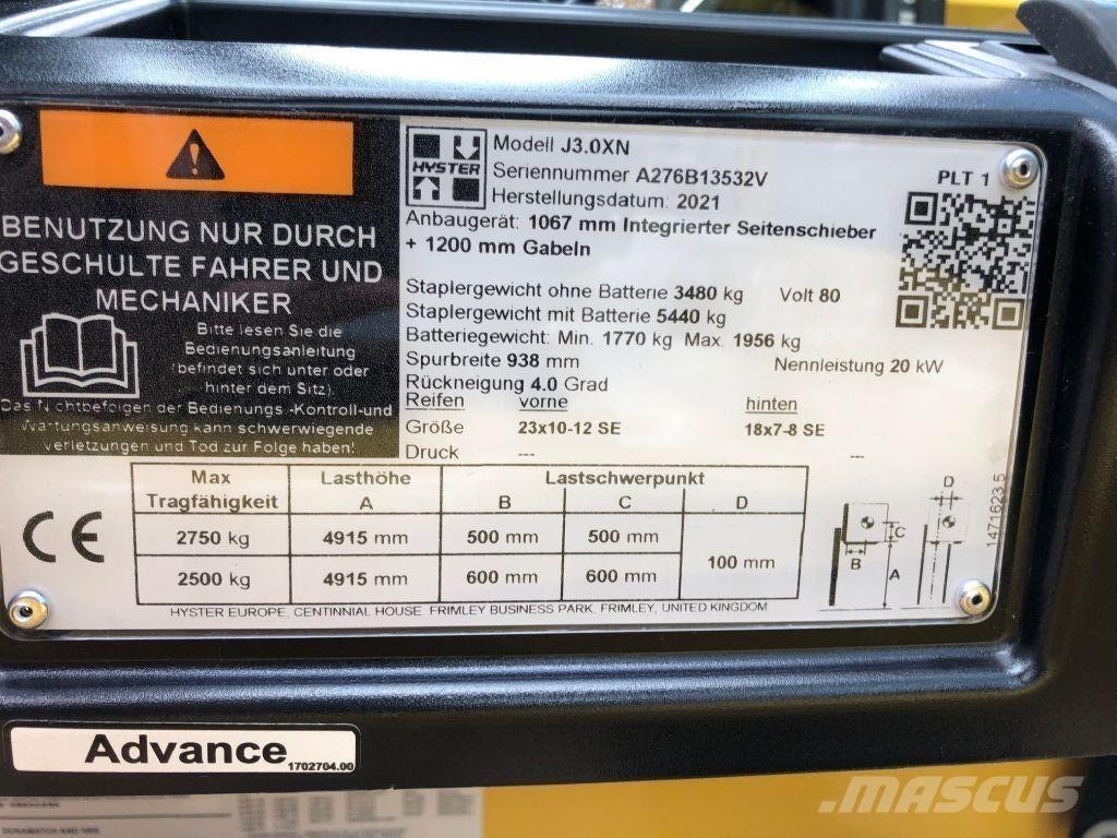 Hyster J 3.0 XN Electric forklift trucks