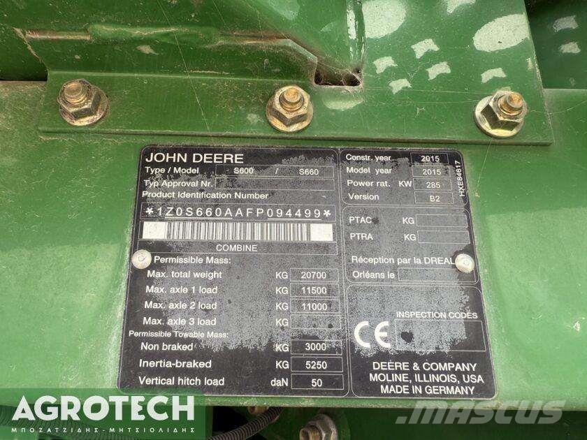 John Deere S660i Tractors