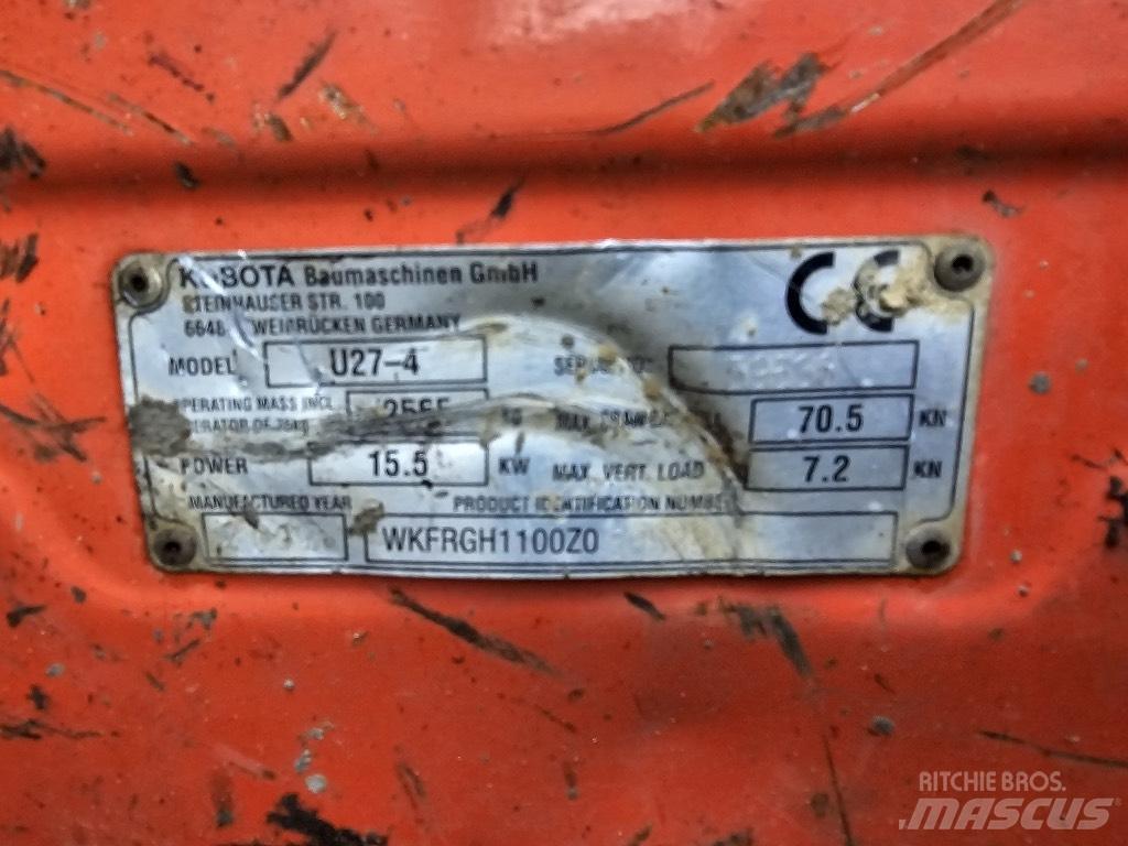 Kubota U 27-4 Mini excavators < 7t (Mini diggers)