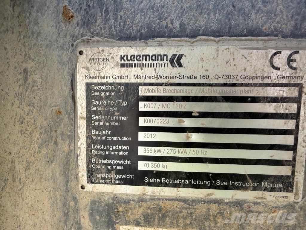 Kleemann MC120Z Mobile crushers