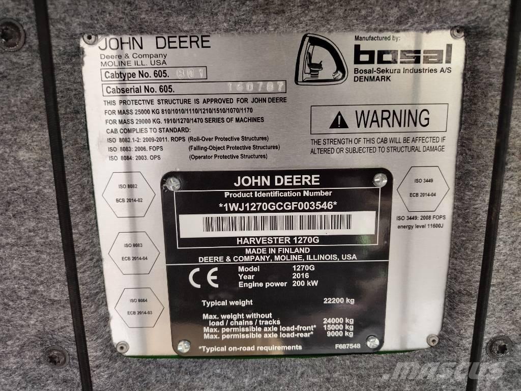 John Deere 1270G 6W Harvesters