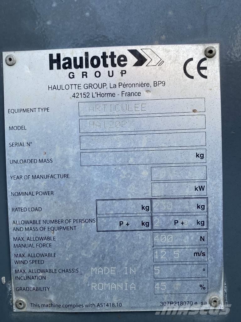 Haulotte HA 120 P Articulated boom lifts