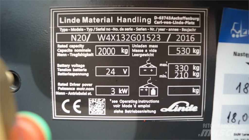Linde N20 kurz Low lift order picker