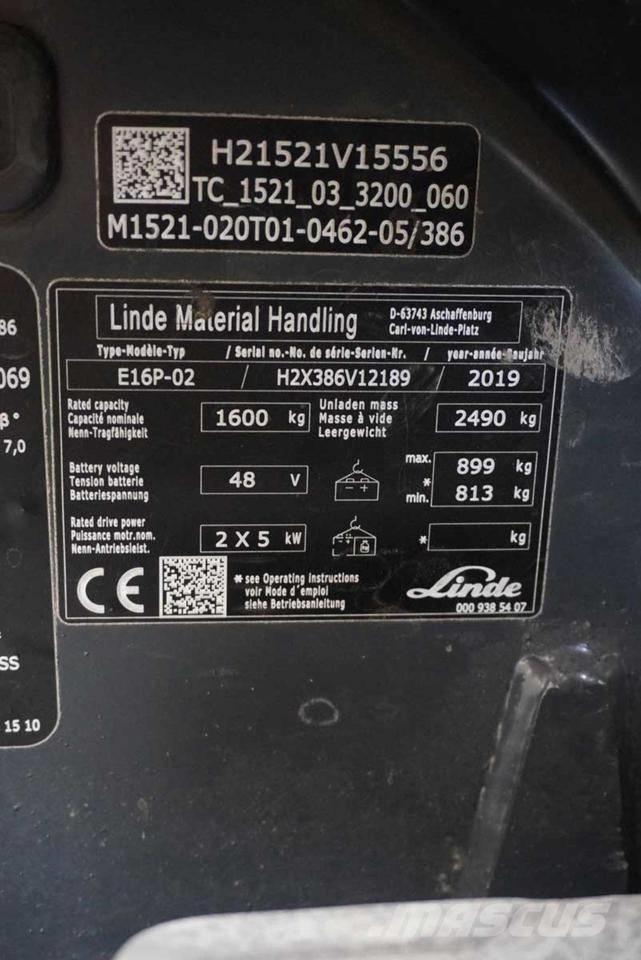 Linde E 16 P Electric forklift trucks