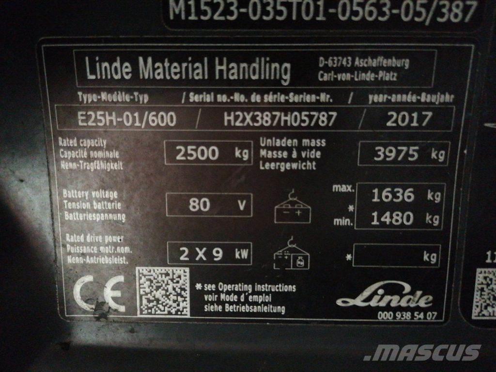 Linde E25H-01/600 Electric forklift trucks
